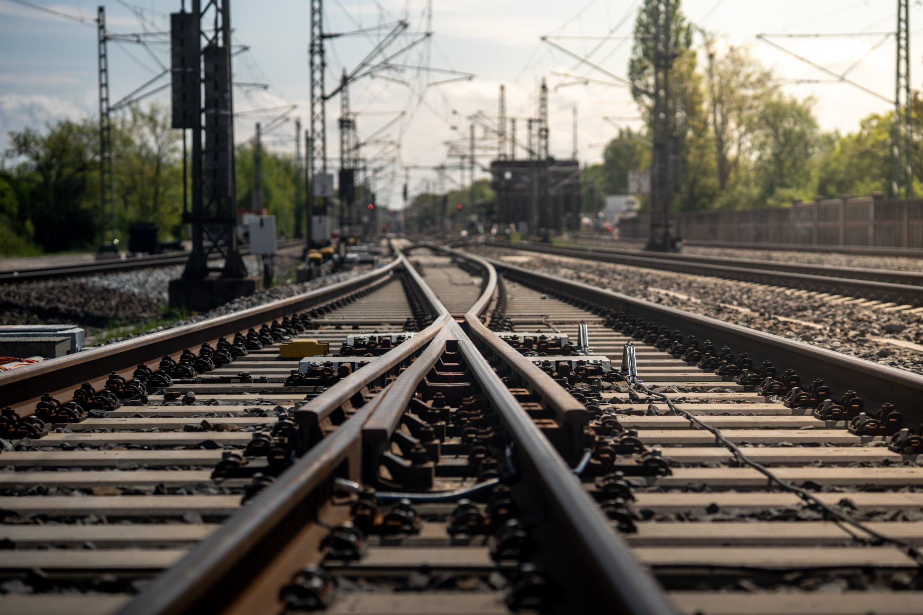Weiche und Gleisverzweigung im DB-Streckennetz